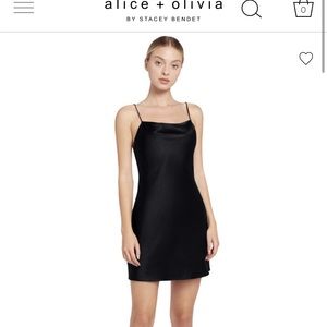 Alice + Olivia Harmony Black Slip Dress. WORN ONCE!